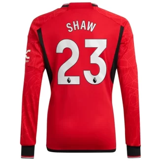 Manchester United Luke Shaw #23 Thuisshirt 2023-2024 Voetbalshirts Lange Mouwen