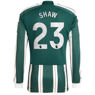 Manchester United Luke Shaw #23 Uitshirt 2023-2024 Voetbalshirts Lange Mouwen