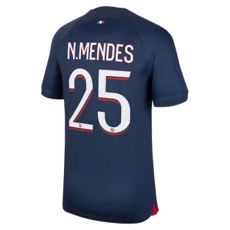 Paris Saint Germain PSG Nuno Mendes #25 Thuisshirt 2023-2024 Voetbalshirts Korte Mouw