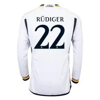Real Madrid Antonio Rudiger #22 Thuisshirt 2023-2024 Voetbalshirts Lange Mouwen
