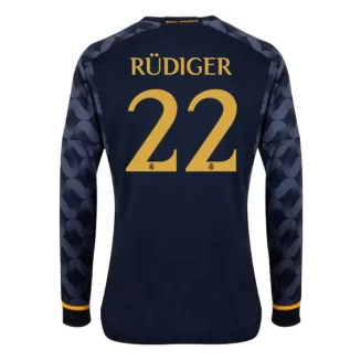 Real Madrid Antonio Rudiger #22 Uitshirt 2023-2024 Voetbalshirts Lange Mouwen