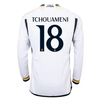 Real Madrid Aurelien Tchouameni #18 Thuisshirt 2023-2024 Voetbalshirts Lange Mouwen