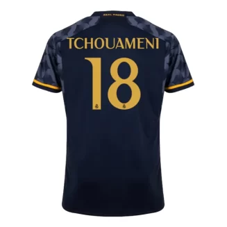Real Madrid Aurelien Tchouameni #18 Uitshirt 2023-2024 Voetbalshirts Korte Mouw