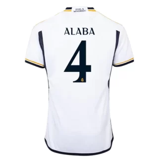 Real Madrid David Alaba #4 Thuisshirt 2023-2024 Voetbalshirts Korte Mouw