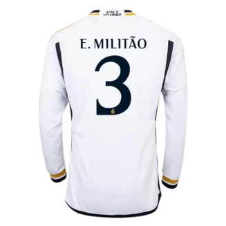 Real Madrid Eder Militao #3 Thuisshirt 2023-2024 Voetbalshirts Lange Mouwen