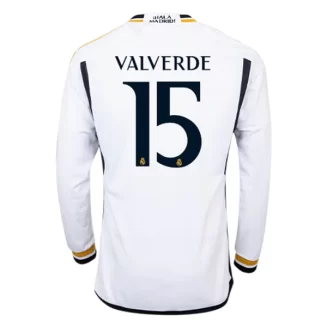 Real Madrid Federico Valverde #15 Thuisshirt 2023-2024 Voetbalshirts Lange Mouwen