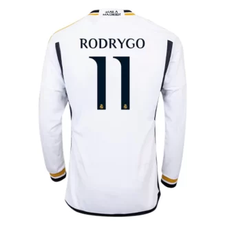 Real Madrid Rodrygo #11 Thuisshirt 2023-2024 Voetbalshirts Lange Mouwen