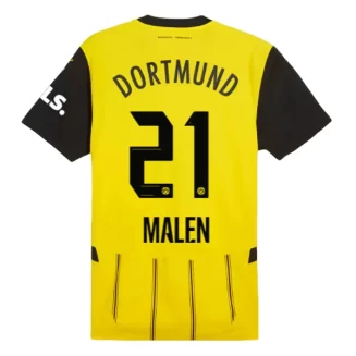 BVB Borussia Dortmund Donyell Malen #21 Thuisshirt 2024-2025 Voetbalshirts Korte Mouw