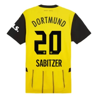 BVB Borussia Dortmund Marcel Sabitzer #20 Thuisshirt 2024-2025 Voetbalshirts Korte Mouw