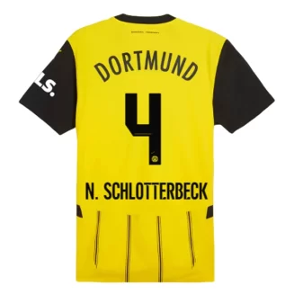 BVB Borussia Dortmund Nico Schlotterbeck #4 Thuisshirt 2024-2025 Voetbalshirts Korte Mouw