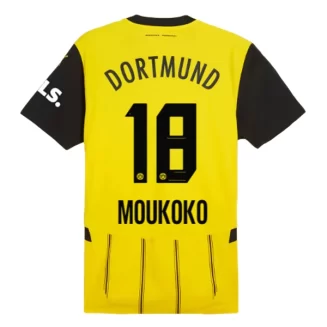 BVB Borussia Dortmund Youssoufa Moukoko #18 Thuisshirt 2024-2025 Voetbalshirts Korte Mouw