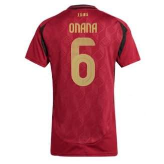 Dames België Amadou Onana #6 Thuisshirt EK 2024 Voetbalshirts Korte Mouw