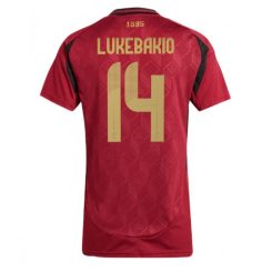 Dames België Dodi Lukebakio #14 Thuisshirt EK 2024 Voetbalshirts Korte Mouw