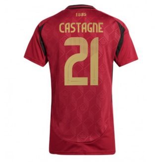 Dames België Timothy Castagne #21 Thuisshirt EK 2024 Voetbalshirts Korte Mouw