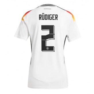 Dames Duitsland Antonio Rudiger #2 Thuisshirt EK 2024 Voetbalshirts Korte Mouw