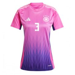 Dames Duitsland David Raum #3 Uitshirt EK 2024 Voetbalshirts Korte Mouw-1