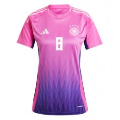 Dames Duitsland Toni Kroos #8 Uitshirt EK 2024 Voetbalshirts Korte Mouw-1