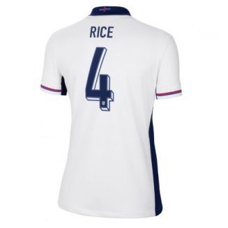 Dames Engeland Declan Rice #4 Thuisshirt EK 2024 Voetbalshirts Korte Mouw