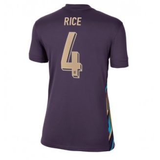 Dames Engeland Declan Rice #4 Uitshirt EK 2024 Voetbalshirts Korte Mouw