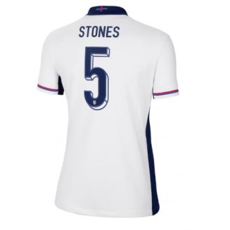 Dames Engeland John Stones #5 Thuisshirt EK 2024 Voetbalshirts Korte Mouw