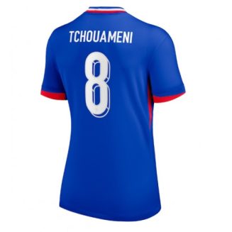 Dames Frankrijk Aurelien Tchouameni #8 Thuisshirt EK 2024 Voetbalshirts Korte Mouw