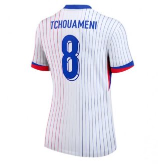 Dames Frankrijk Aurelien Tchouameni #8 Uitshirt EK 2024 Voetbalshirts Korte Mouw