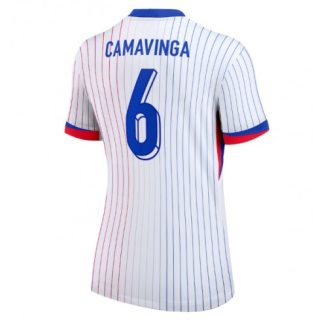 Dames Frankrijk Eduardo Camavinga #6 Uitshirt EK 2024 Voetbalshirts Korte Mouw