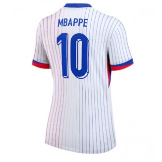 Dames Frankrijk Kylian Mbappe #10 Uitshirt EK 2024 Voetbalshirts Korte Mouw