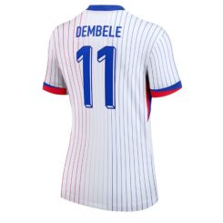 Dames Frankrijk Ousmane Dembele #11 Uitshirt EK 2024 Voetbalshirts Korte Mouw