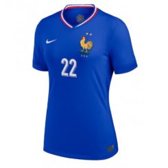 Dames Frankrijk Theo Hernandez #22 Thuisshirt EK 2024 Voetbalshirts Korte Mouw-1