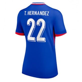 Dames Frankrijk Theo Hernandez #22 Thuisshirt EK 2024 Voetbalshirts Korte Mouw