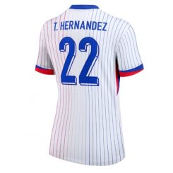 Dames Frankrijk Theo Hernandez #22 Uitshirt EK 2024 Voetbalshirts Korte Mouw