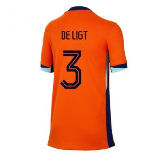 Dames Nederland Matthijs de Ligt #3 Thuisshirt EK 2024 Voetbalshirts Korte Mouw