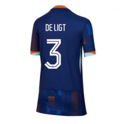 Dames Nederland Matthijs de Ligt #3 Uitshirt EK 2024 Voetbalshirts Korte Mouw-1