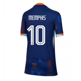 Dames Nederland Memphis Depay #10 Uitshirt EK 2024 Voetbalshirts Korte Mouw