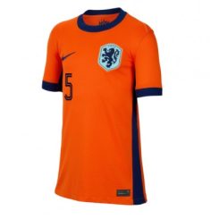 Dames Nederland Nathan Ake #5 Thuisshirt EK 2024 Voetbalshirts Korte Mouw-1