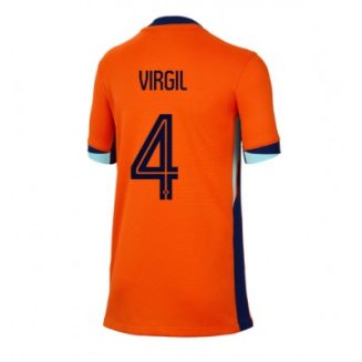 Dames Nederland Virgil van Dijk #4 Thuisshirt EK 2024 Voetbalshirts Korte Mouw