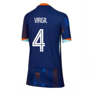 Dames Nederland Virgil van Dijk #4 Uitshirt EK 2024 Voetbalshirts Korte Mouw