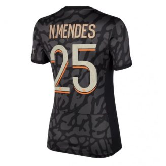 Dames Paris Saint-Germain Nuno Mendes #25 Derde Shirt 2023-2024 Voetbalshirts Korte Mouw