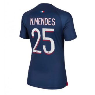 Dames Paris Saint-Germain Nuno Mendes #25 Thuisshirt 2023-2024 Voetbalshirts Korte Mouw