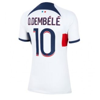 Dames Paris Saint Germain PSG Ousmane Dembele #10 Uitshirt 2023-2024 Voetbalshirts Korte Mouw