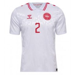 Denemarken Joachim Andersen #2 Uitshirt EK 2024 Voetbalshirts Korte Mouw-1