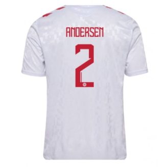 Denemarken Joachim Andersen #2 Uitshirt EK 2024 Voetbalshirts Korte Mouw