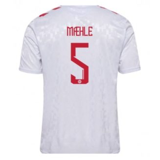 Denemarken Joakim Mahle #5 Uitshirt EK 2024 Voetbalshirts Korte Mouw
