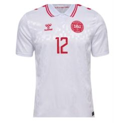 Denemarken Kasper Dolberg #12 Uitshirt EK 2024 Voetbalshirts Korte Mouw-1