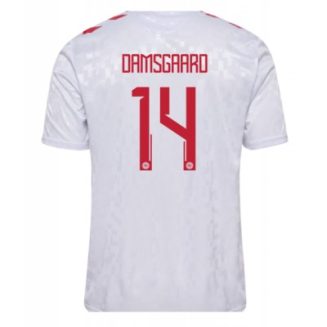 Denemarken Mikkel Damsgaard #14 Uitshirt EK 2024 Voetbalshirts Korte Mouw