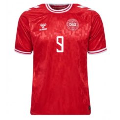 Denemarken Rasmus Hojlund #9 Thuisshirt EK 2024 Voetbalshirts Korte Mouw-1