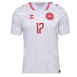 Denemarken Victor Kristiansen #17 Uitshirt EK 2024 Voetbalshirts Korte Mouw-1