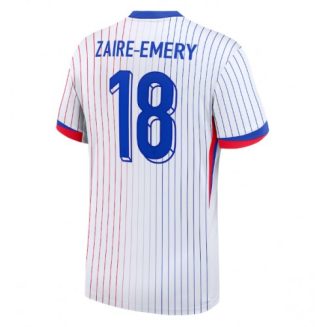 Frankrijk Warren Zaire-Emery #18 Uitshirt EK 2024 Voetbalshirts Korte Mouw