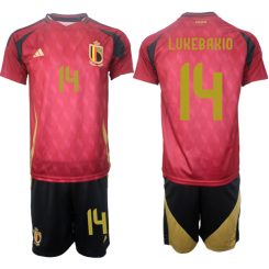 Goedkope België Dodi Lukebakio #14 Thuisshirt EK 2024 Voetbalshirts 2024/25 Korte Mouw (+ Korte broeken) Kopen